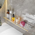 Multi-Functional Floating Corner Shower Shelf | Drill-Free Wall-Mounted Acrylic Mirror Organizer for Bathroom Essentials(Size:50CM,Color:A)
