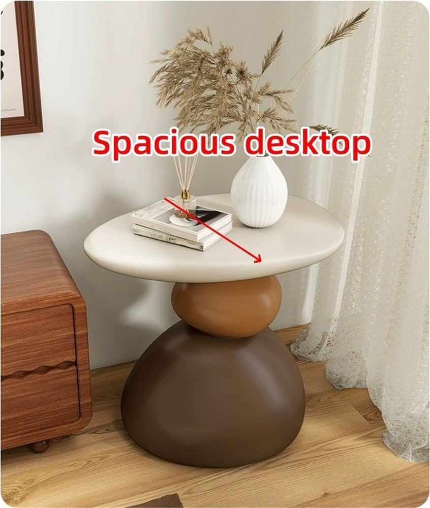 Modern Resin Bedside Table, Decorative Nightstand, Sofa Side Table, Modern Coffee Table, Suitable for Bedroom, Living Room, Balcony(White)