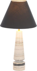 SAFAVIEH Lighting Collection Jules White & Black Marble 22-inch Table Lamp for Bedroom, Living Room, Home Office, Desk, Nightstand