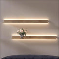Corner Ledge Wall Shelf,Wall Mounted Light-Emitting Shelves, Wall Mounted Illuminated Bookcase Aluminum L-Shaped Partition LED Metal Partition with Lighting(Gold,50x25x6cm)