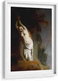 Canvas Lab | Andromeda Chained to the Rocks by Rembrandt van Rijn | 15 x 23 in | Fine Art Framed Print, Frame Color: White, With Mat | Classical art, Baroque