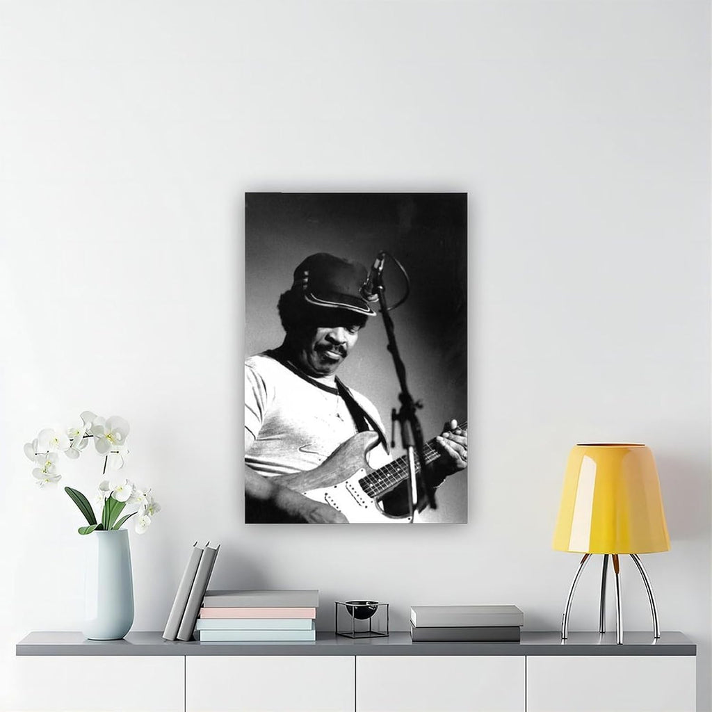 TONITOTA Blues Guitar Matt-Murphy Rock Scene Canvas Wall Art | Retro Historical Black And White Photos | Home | School | Office Decor Poster | Frame 24x36inch