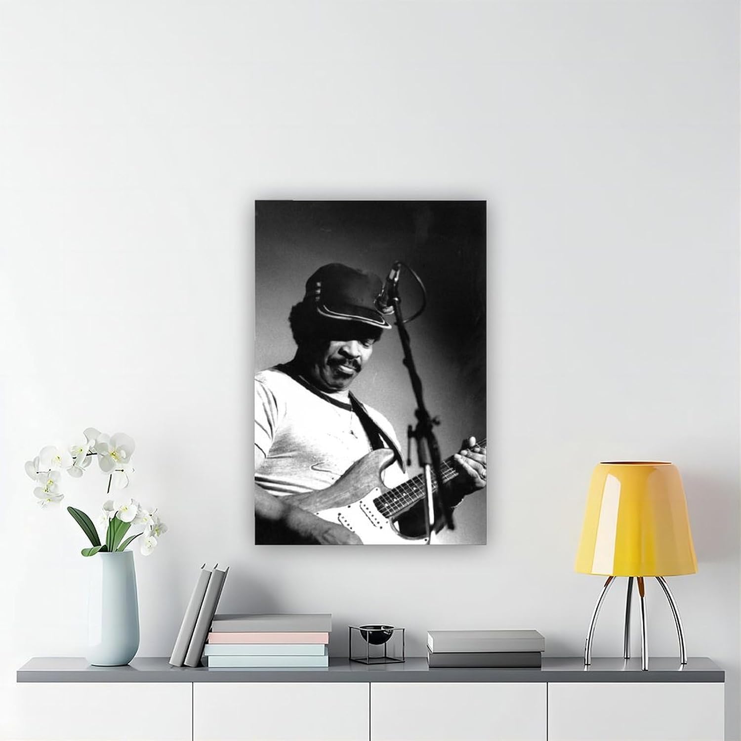 TONITOTA Blues Guitar Matt-Murphy Rock Scene Canvas Wall Art | Retro Historical Black And White Photos | Home | School | Office Decor Poster | Frame 24x36inch