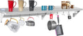 Hally Stainless Steel Shelf with 9 Hooks 12' x 72' Wall Mounted Pot Rack 345lb, NSF Commercial Floating Shelving for Storage Hanging Pots, Pans, cookware in Restaurant, Kitchen, Home and Hotel