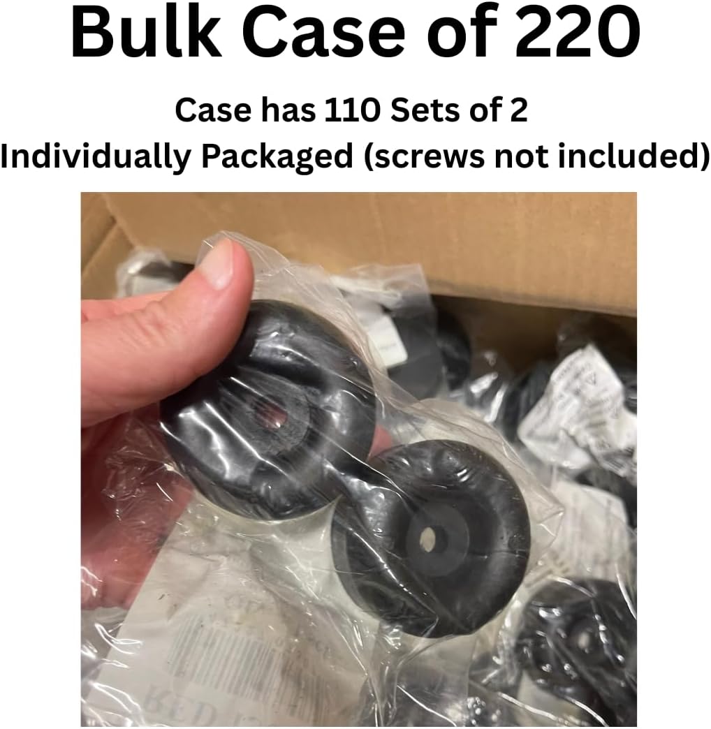 Red Hound Auto Bulk Case of 220 Rubber Bumpers for Trailer Compatible with Ramp Door Truck 2.5 Inches Round Replacement Cargo Stop
