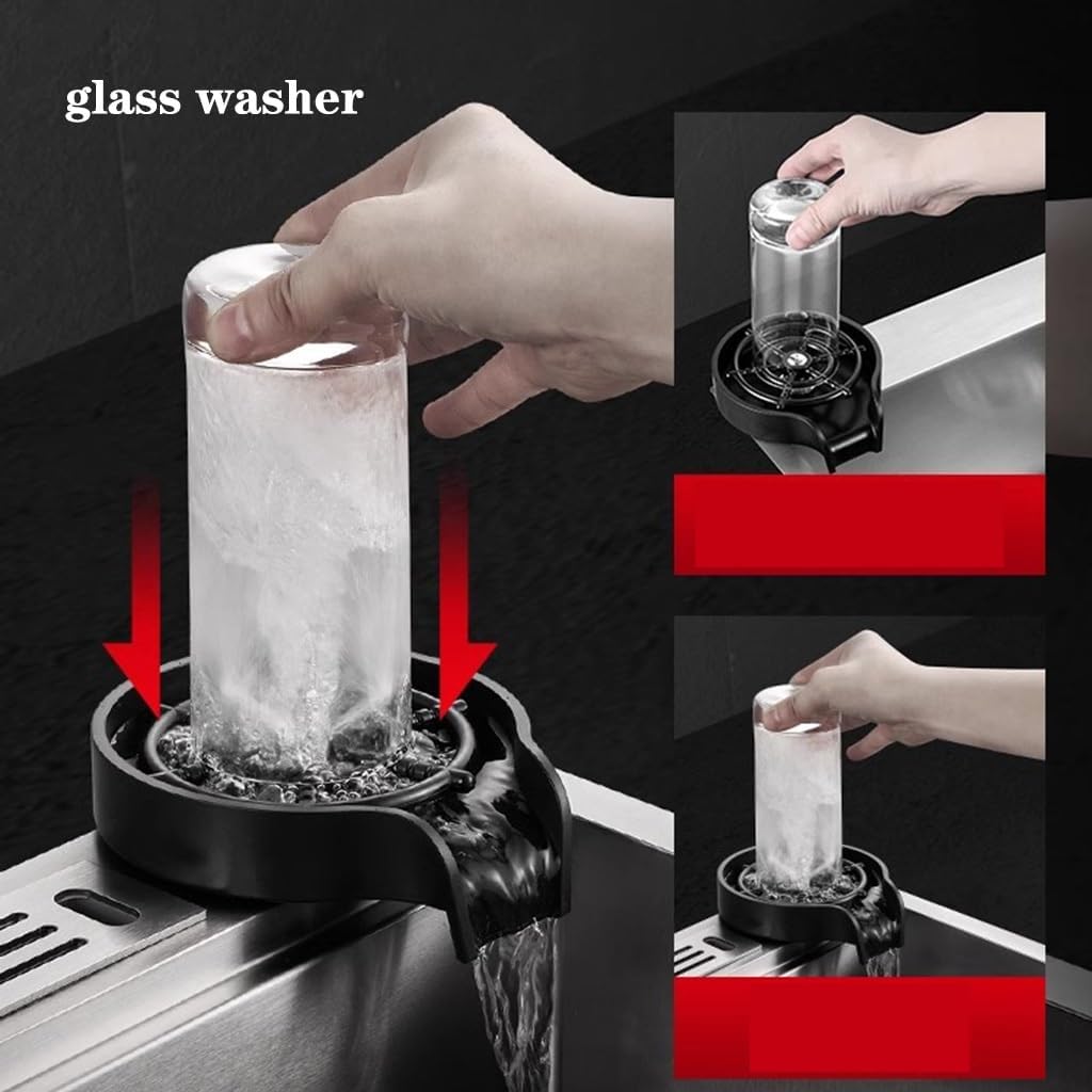 Kitchen Sinks, Single Bowl Vegetable Basin Single Bowl Sink Home Kitchen Stainless Steel Sink Double Steps Washisink Countertop Basin (68 * 45 * 22Cm