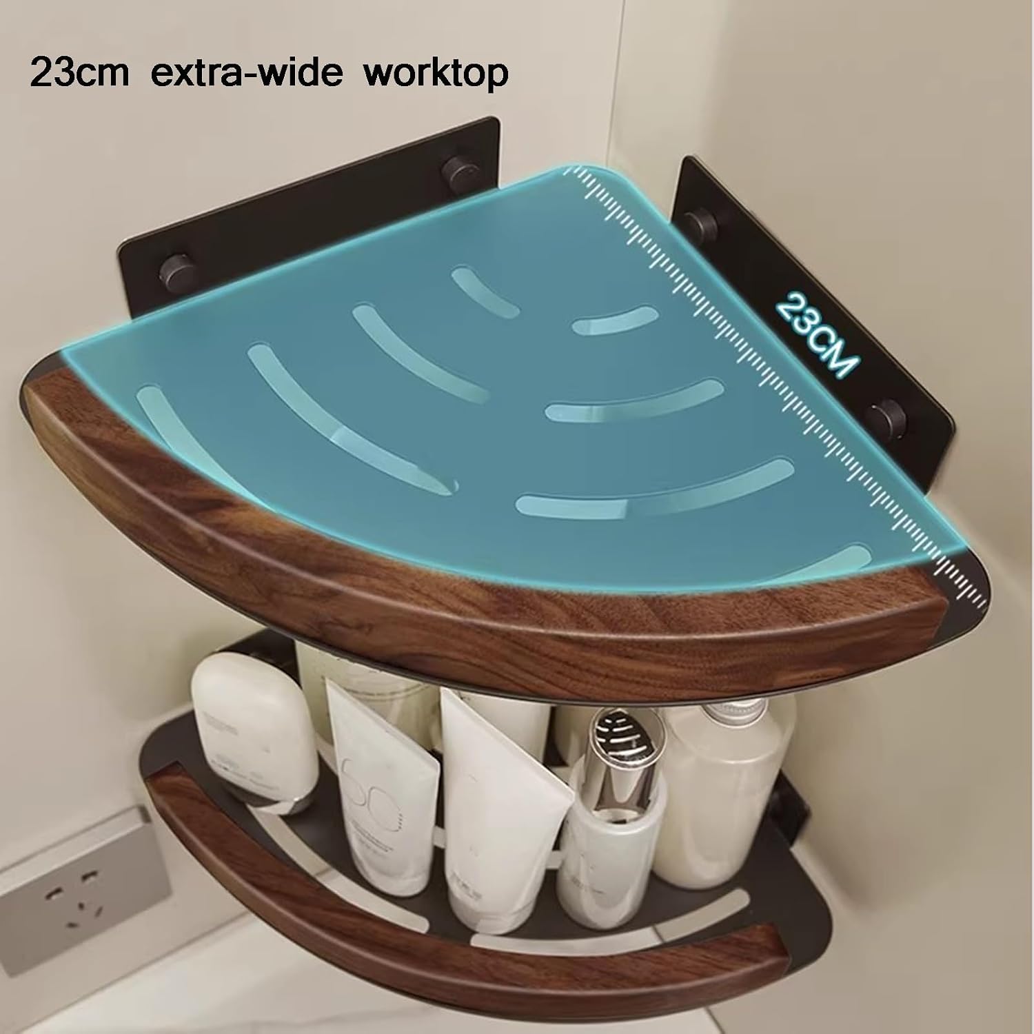 Bathroom Corner Shelf, Wall-Mounted StorageKitchen, Utility Rack Stylish Shower Caddy, for Bedrooms, Kitchens and Sink Units(30.5 * 3 * 2)