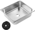 Single Sink Bowl, Fast Discharge Undermount Single Sink, Square Stainless Steel Kitchen Sink for RV Yacht Bathroom