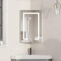 Corner Medicine Cabinet with Mirror,Lighted Medicine Cabinet with 2 Storage Shelf, 24' Bathroom Mirror Cabinet,Wall Mounted,Opens Right to Left,White,24' x16'