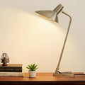 Industrial Desk Lamp Metal Modern Table Lamp 22', Adjustable Neck (4000K) with Adjustable Switch, Ideal for Office Desk Bedroom Bedside Lamps Study Room Living Room Side Table (Nickel)