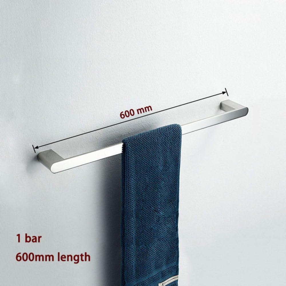 Silvery Mirror Chrome Polished Bathroom Hardware Set Towel Rack Toilet Paper Holder Soap Dish Towel Bar Hook Bathroom Hardware,1 Bar 600 mm