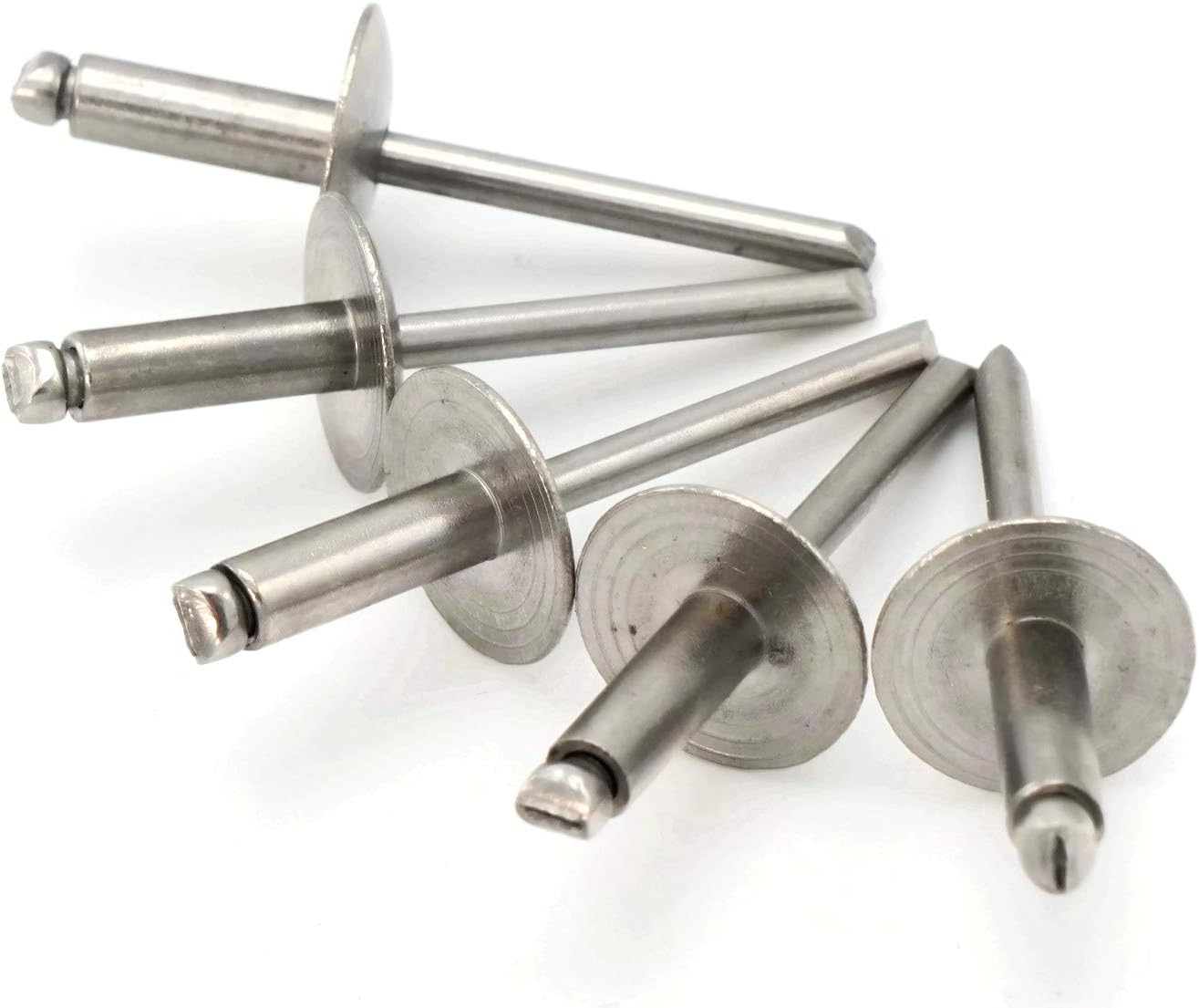 Stainless Steel Pop Rivets 3/16 Diameter (#6) Large Flange Blind Rivets 6-8LF, 3/16' x 1/2' Grip (0.376-0.500) Qty 250