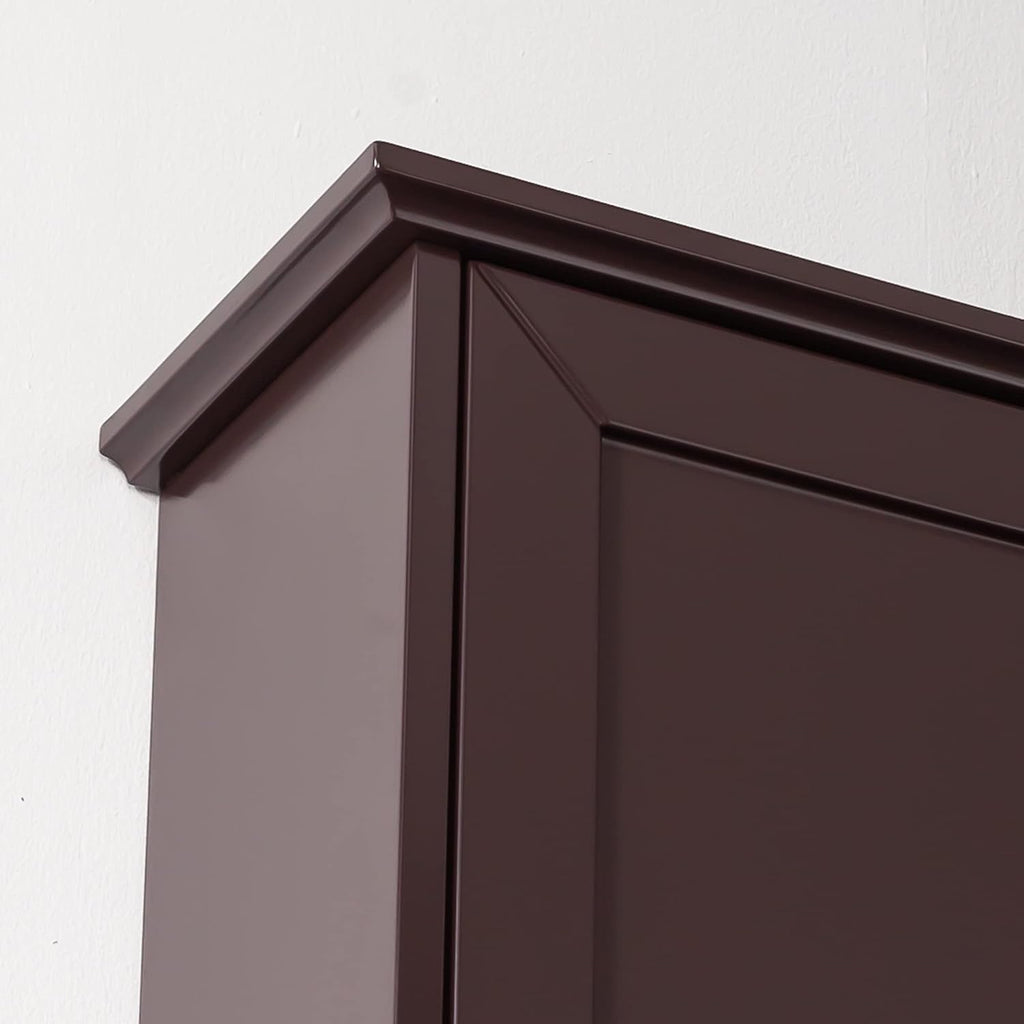 Dark Brown Bathroom Wall Cabinet Mounted Wooden Medicine Cabinets Espresso Over Toilet Storage Cabinet, 23x29 Inch Hanging Bathroom Wall Cabinet with 2 Doors & Adjustable Shelf, Soft Hinge