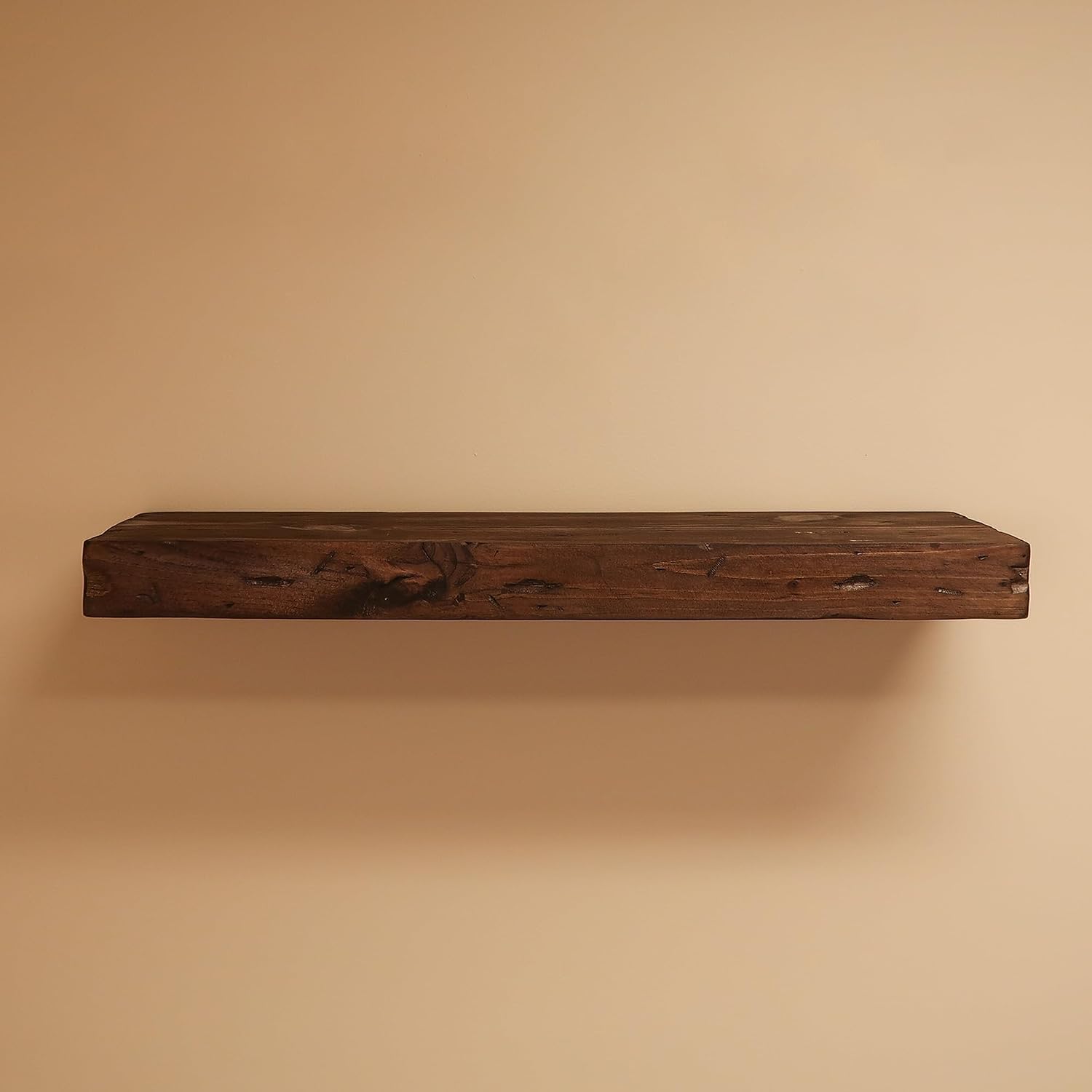 Urbandi Rustic Distressed Floating Shelves, Set of 2, Handmade Out of Pine Wood, 3 Inch Thick, Made in USA (Provincial, 24Lx3Hx8D)