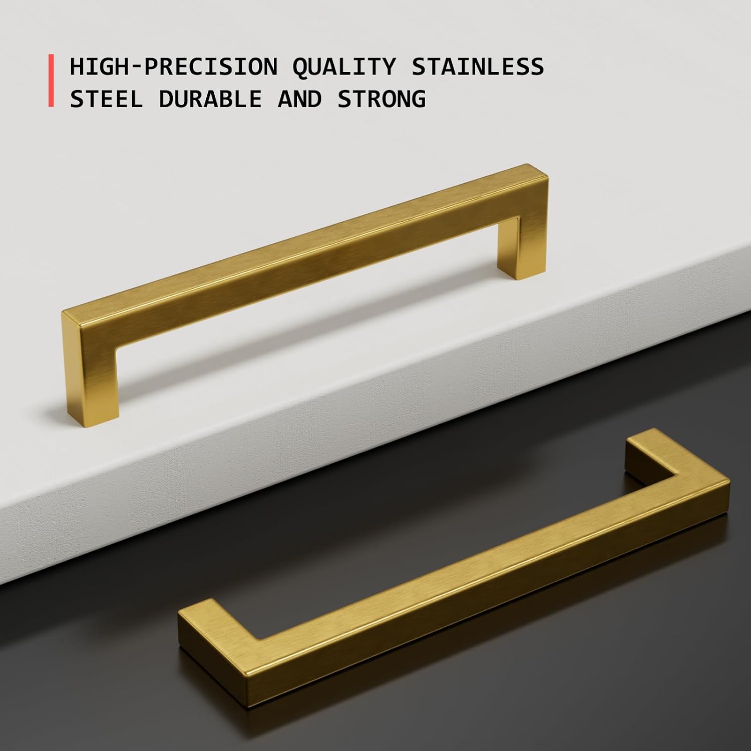homdiy 30 Pack 10-1/16 Inch Gold Handles for Cabinets Kitchen Cabinet Handles Brushed Brass Cabinet Pulls Gold Hardware for Cabinets Stainless Steel Modern Hardware