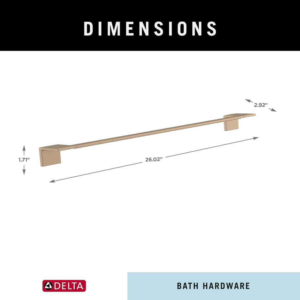 Delta Towel Rack | 24 Inch Champagne Bronze Towel Bar for Bathroom, Kitchen | Vero Accessories