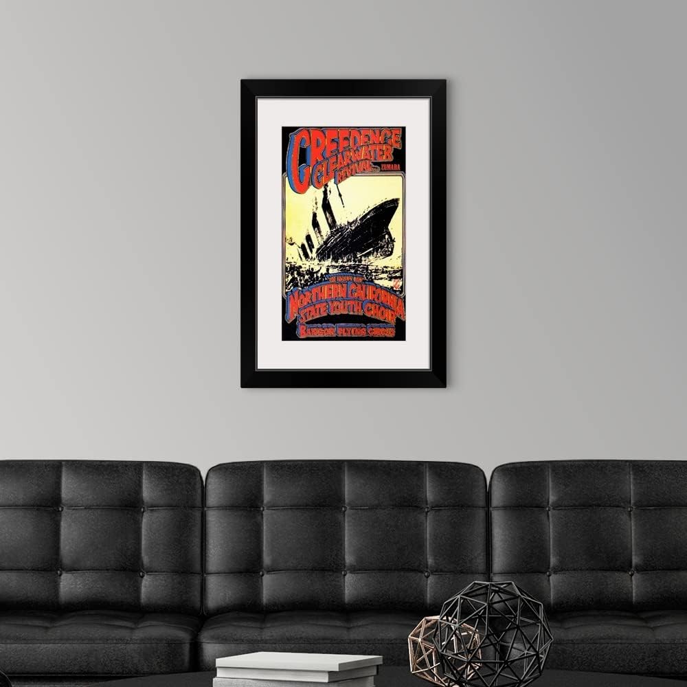 GREATBIGCANVAS Creedence Clearwater Revival Poster Black Framed Wall Art Print, Classic Rock Artwork