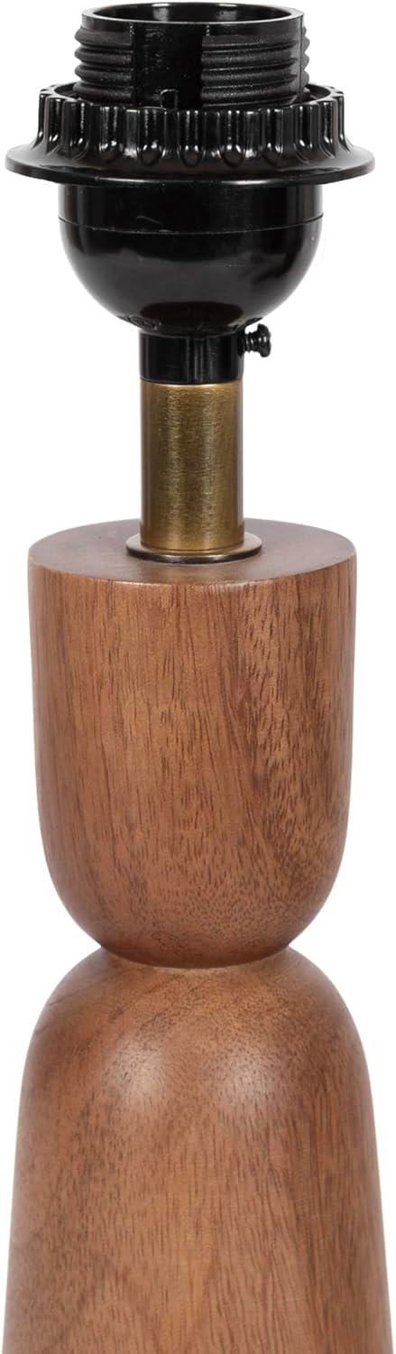 Kate and Laurel Deori Modern Mango Wood and Marble Bedside Table Lamp, 8 x 8 x 20, Walnut Brown and White Marble, Decorative Tapered Hourglass Tabletop Desk Lamp with Linen Shade for Living Room Decor