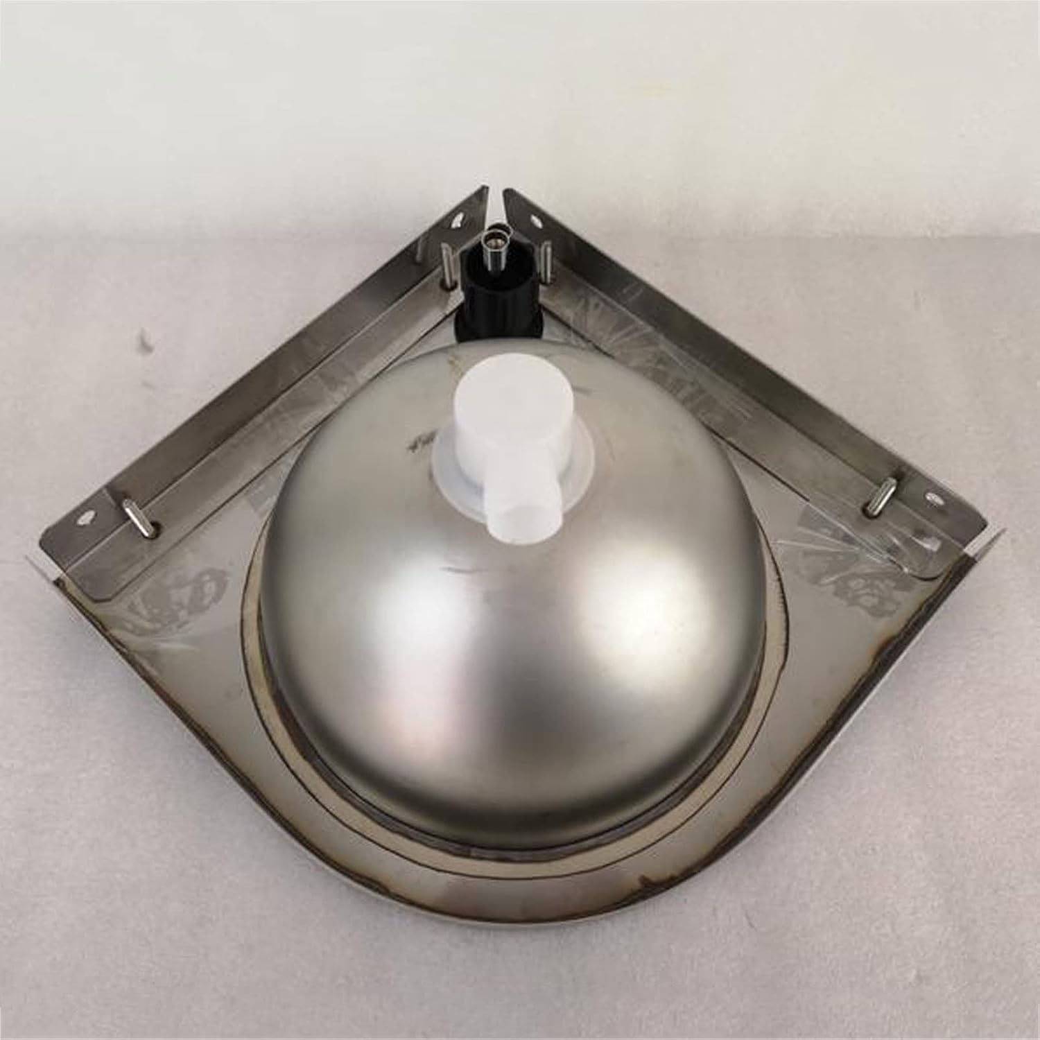 Stainless Steel Single Bowl Sink Wall-Mounted Corner Wash Basin Kitchen Sink for Kitchen Bathroom Lavatory (Color : Silver, Size : 30.5x30.5x13cm) (Silver 30.5x30.5x13cm)
