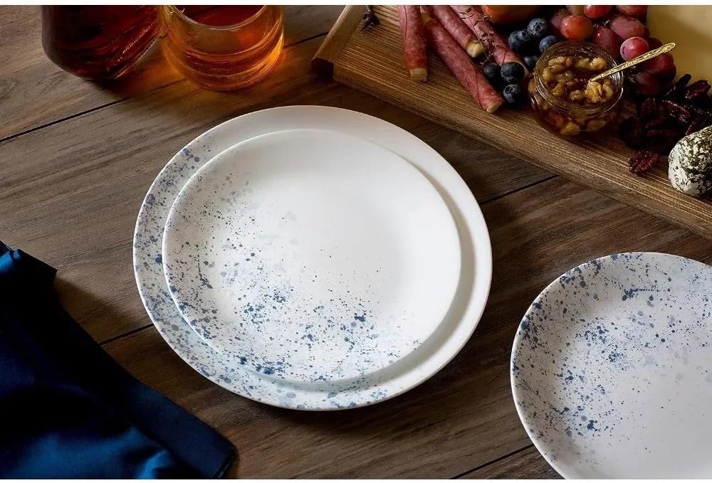 18-Piece Service for 6 Dinnerware Set Lightweight Round Plates and Bowls Family Hotel Tableware