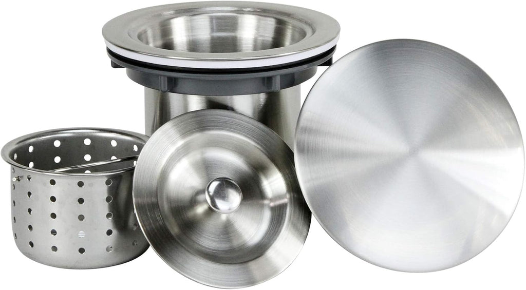 KINGSMAN ALL-IN-ONE Workstation 48 in. 16-Gauge Undermount Double Bowl Stainless Steel Kitchen Sink w/Build-in Ledge and Accessories (Brushed Stainless Steel)