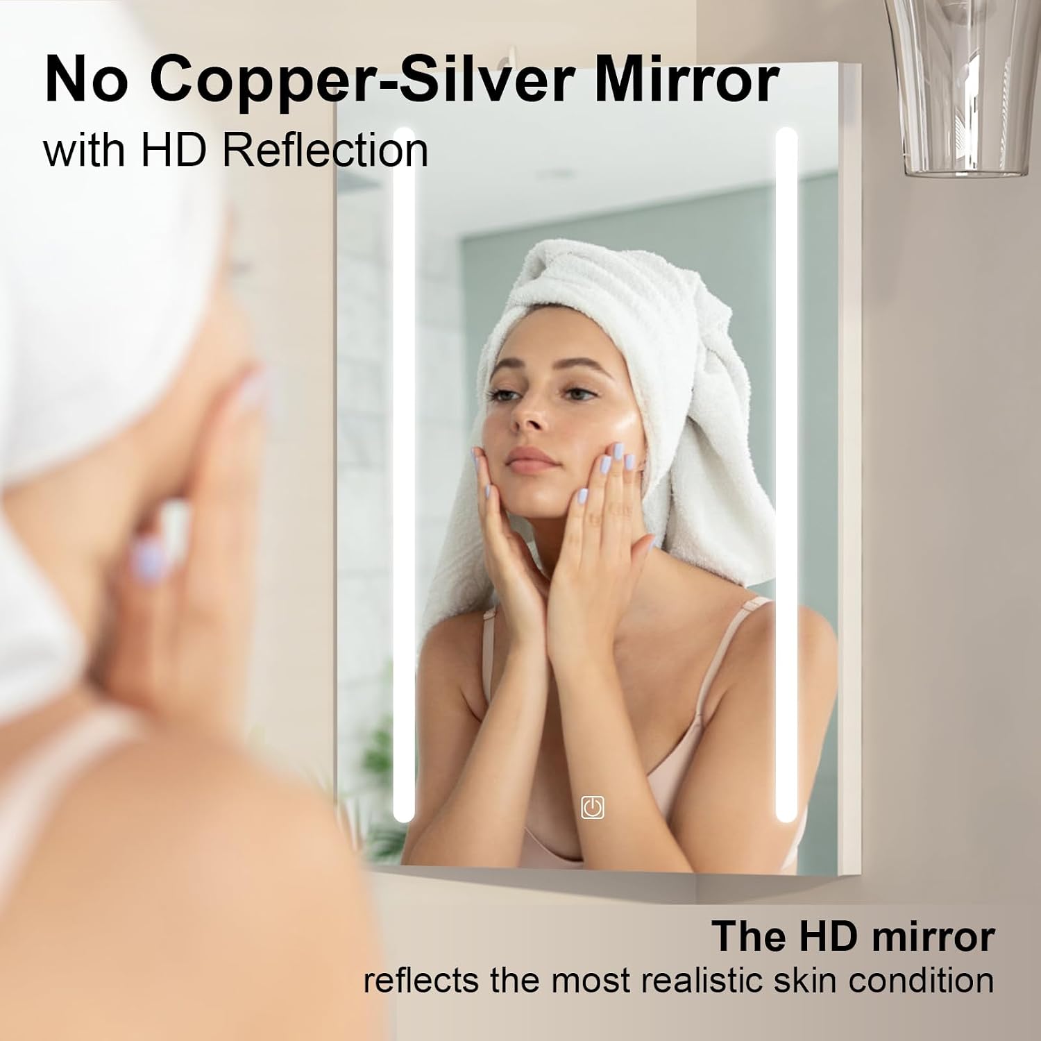 Corner Medicine Cabinet Mirror with Lights,Lighted Medicine Cabinet with Mirror,Led Mirror Cabinet for Bathroom,16x 24 Small Corner Wall Cabinet,White