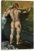 Canvas Lab | Bather and Rocks by Paul Cézanne | 16 x 24 in | Canvas Print Wall Art | Classical art, Post Impressionism | Wall Decor for Bedroom, Living Room or Office