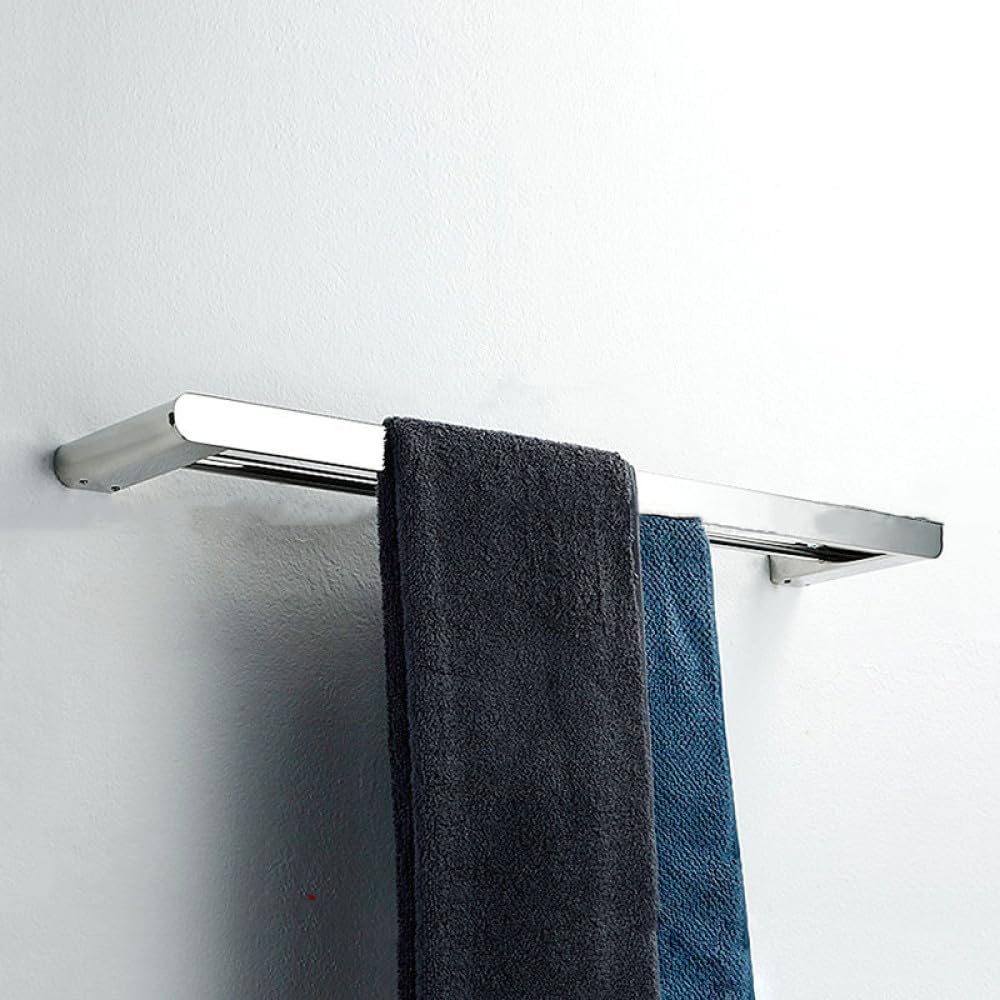 Silvery Mirror Chrome Polished Bathroom Hardware Set Towel Rack Toilet Paper Holder Soap Dish Towel Bar Hook Bathroom Hardware,2 Bars 500 mm