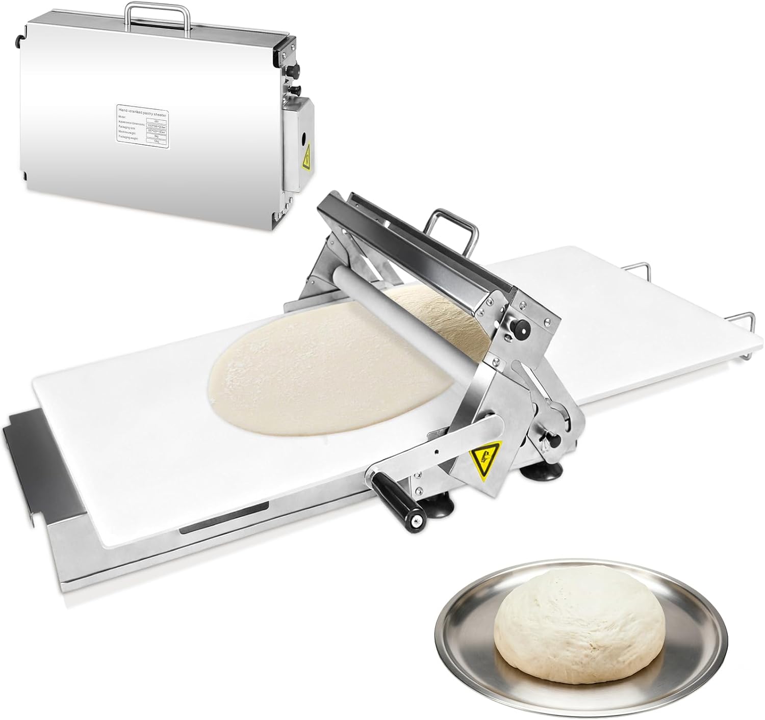 Manual Dough Sheeter 35.4' ×15.7',Roller Machine,Commercial Folding Dough Maker with Carry Handle, Adjustable Thickness for Pizza, Pasta, Pastry