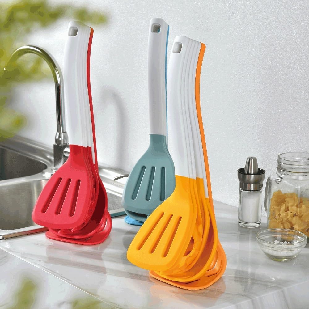 DUYHBAWRS-779 Heat Resistant Soup Spoon Brush Ladle Silicone Non Stick Spatula Spoon Kitchen Tools Cooking Utensil Set(Black)