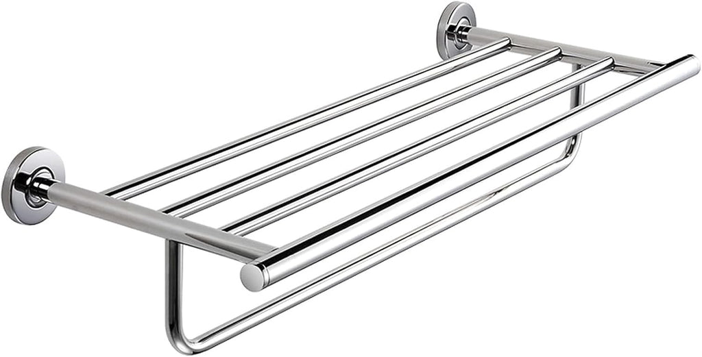 Bathroom Shelf Wall Floating Bathroom Bath Towel Rack 23.6 Inch Bathroom Shelves，Wall Mounted Multifunctional Double Towel Bars，304 Stainless Steel Polished Floating Shelves Corner Shower Caddy