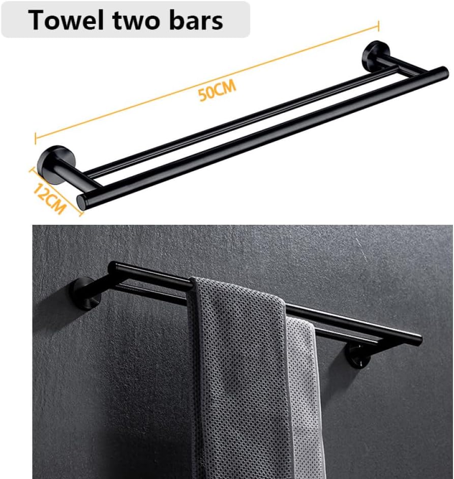 Stainless Steel Bathroom Hardware Set Bathroom Accessories Black Towel Rail Bar Rack Gold Towel Bar Shelf Towel Holder,002YB