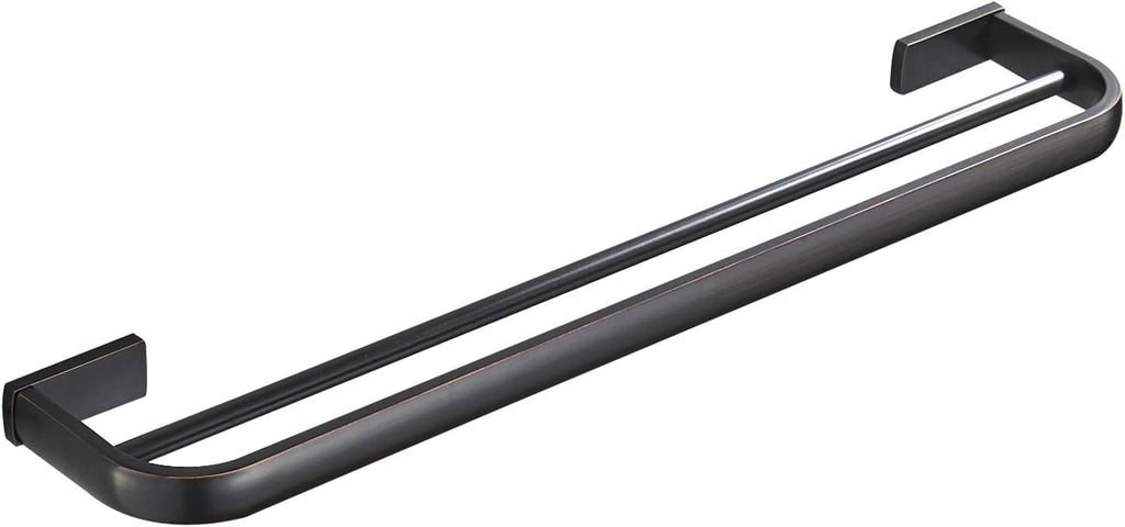 304 Stainless Steel Double Layer Towel Bar Rack Wall Mounted Towel Holder for Bathroom & Kitchen Durable Black Finish Space Saving Design Rust Resista