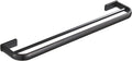 304 Stainless Steel Double Layer Towel Bar Rack Wall Mounted Towel Holder for Bathroom & Kitchen Durable Black Finish Space Saving Design Rust Resista