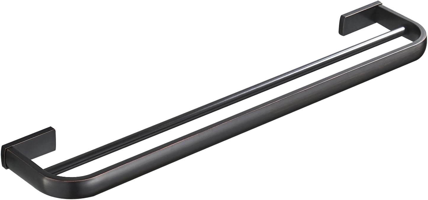 304 Stainless Steel Double Layer Towel Bar Rack Wall Mounted Towel Holder for Bathroom & Kitchen Durable Black Finish Space Saving Design Rust Resista