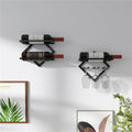 Bar Unit Floating Shelves, Metal Wine Rack Wall Mounted Modern, Elegant Storage For Living Room - With Hanging Wine Glass Rack Mini Bar Bottle Display Shelf Whiskey Shelf Corner Bar ( Color : Black-2p