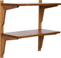 Kate and Laurel Meridien Modern Two-Tier Wooden Shelves, 24 x 12 x 24, Rustic Brown, Stunning Tiered Wall Shelf for Storage and Display as Cute Nursery Shelving or Bedroom Storage
