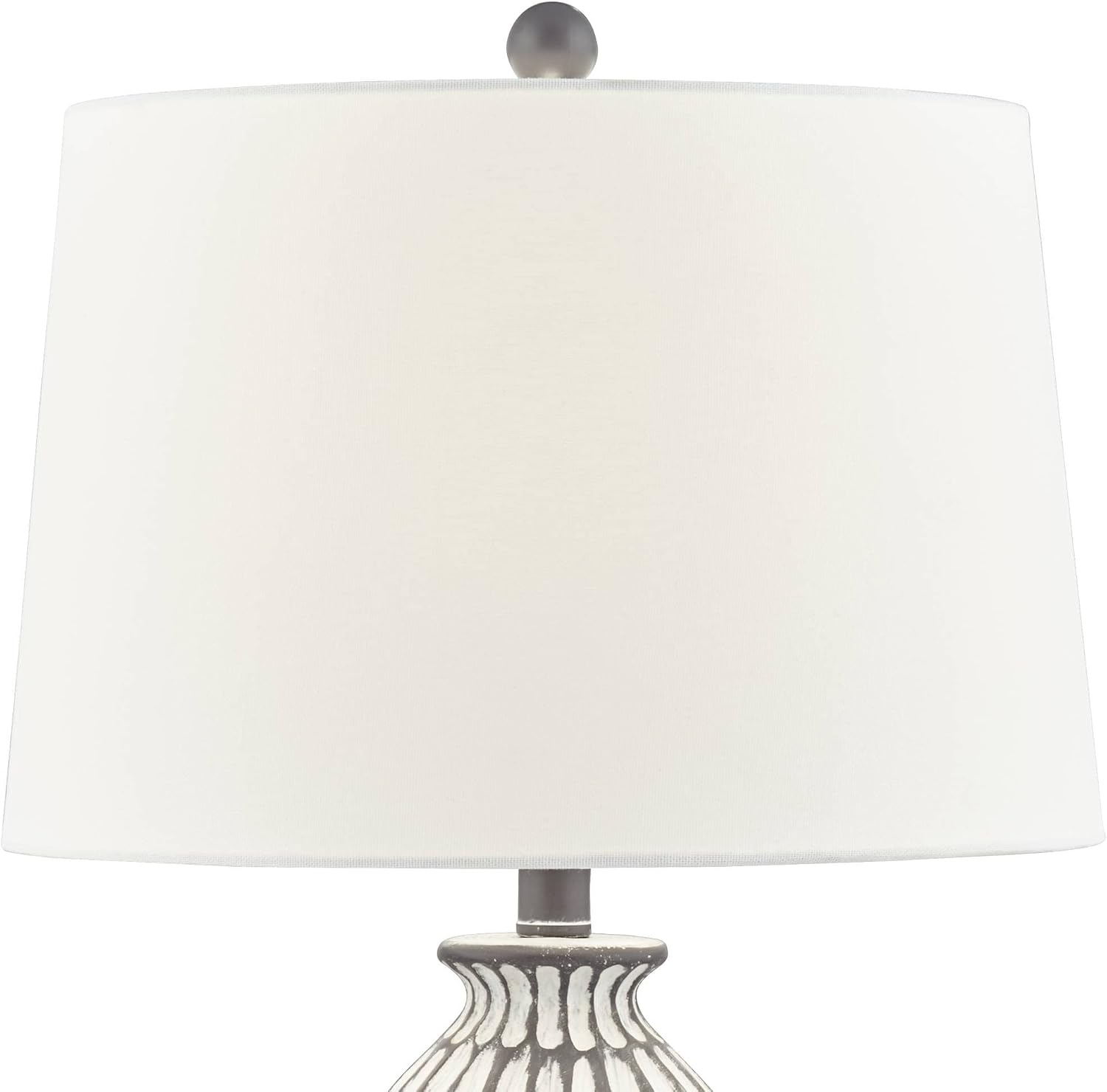 360 Lighting Carlton Modern Coastal Table Lamps 28 1/4' Tall Set of 2 Gray Wash Off White Fabric Tapered Drum Shade for Cottage Core Living Room Bedroom House Bedside Nightstand Home Office Family