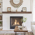 Fireplace Mantel 72inch - Solid Wood Mantel Shelf with Hidden Brackets | Floating Mantle Shelves Decor for Wall, Bedroom,TV,Livingroom(Ash Black,72in)