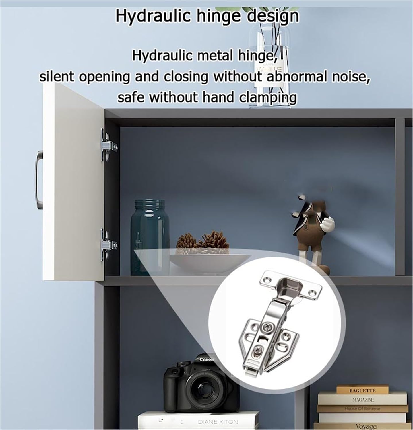 Wall Mounted Storage Cabinet with 2 Doors Floating Hanging Bookshelf with Open Shelves Simple Solid Wood Multi-Layer Racks for Home Office Living Room(Black,80 cm)