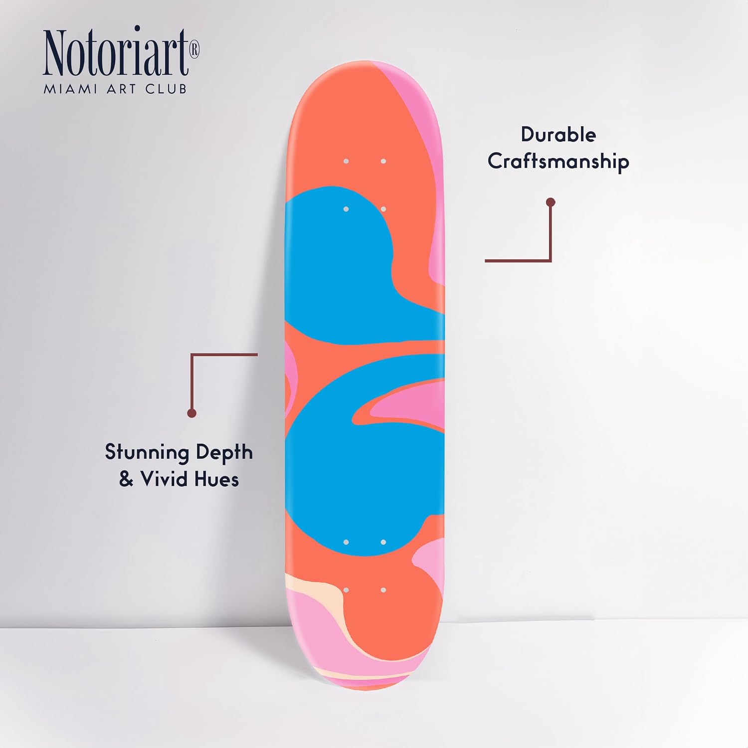 Trendy Pop Acrylic Wall Art Die-Cut Easy-to-Hang, 1 Panel 8' x 32', Flowing Air Skateboard I