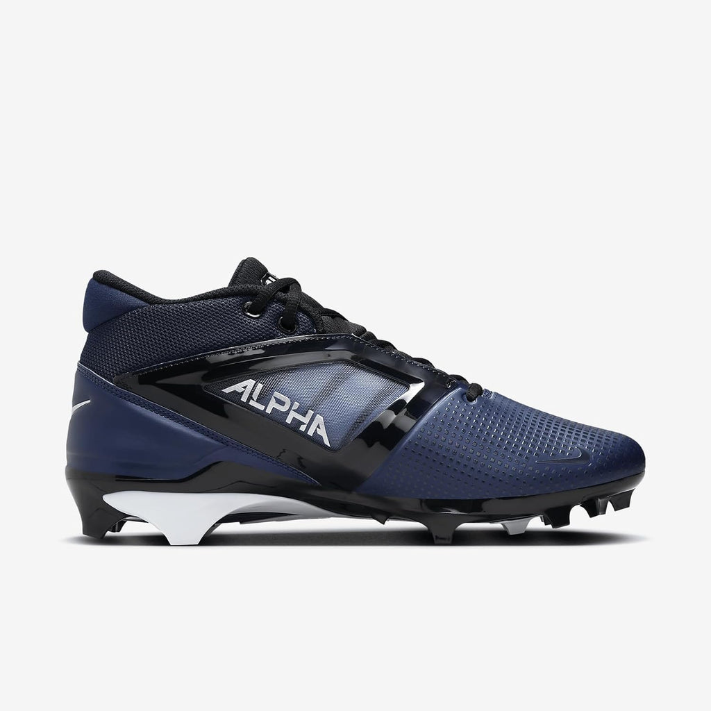 Nike Alpha Menace 4 Pro Football Cleats (FD7037-401, Midnight Navy/Metallic Silver) Size 11