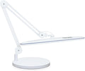 Neatfi XL 24W LED Desk Lamp – 2,200 Lumens | 23' Wide Shade | Dimmable Eye-Caring Task Light | Adjustable Arm | Office, Study, Crafting & Nail Techs (White, Non-CCT with Base)