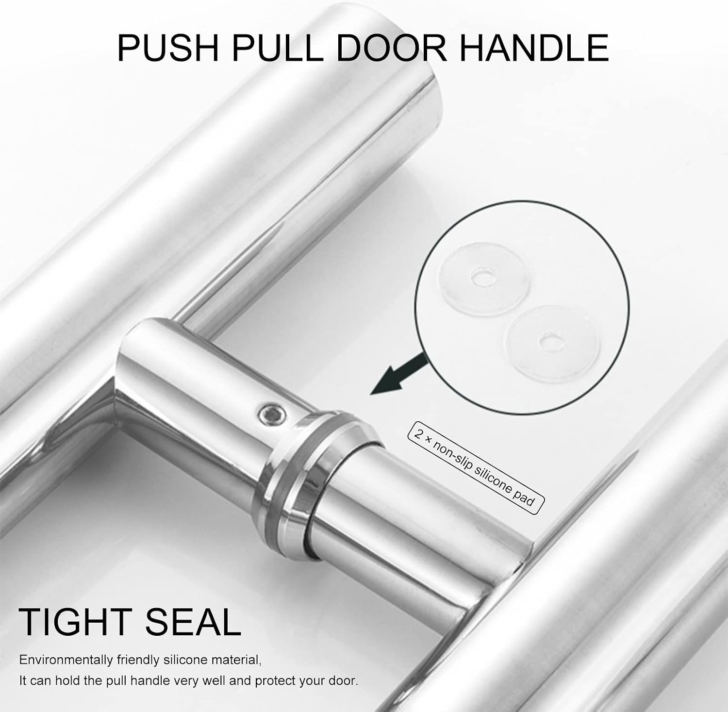 Contemporary Gold Double Side Push Bar Door Handles 120cm Round Gate Pulls for Interior Exterior Entry Door Brushed Glass Pull Handles with Mounting Screws