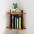 Bookshelf 2-Tier Wall Mount Corner Shelves Wall Mounted Open Book Shelf Space Saving Decorative Shelves for Home and Office Space for Living Room Home Office (Color : Brown)