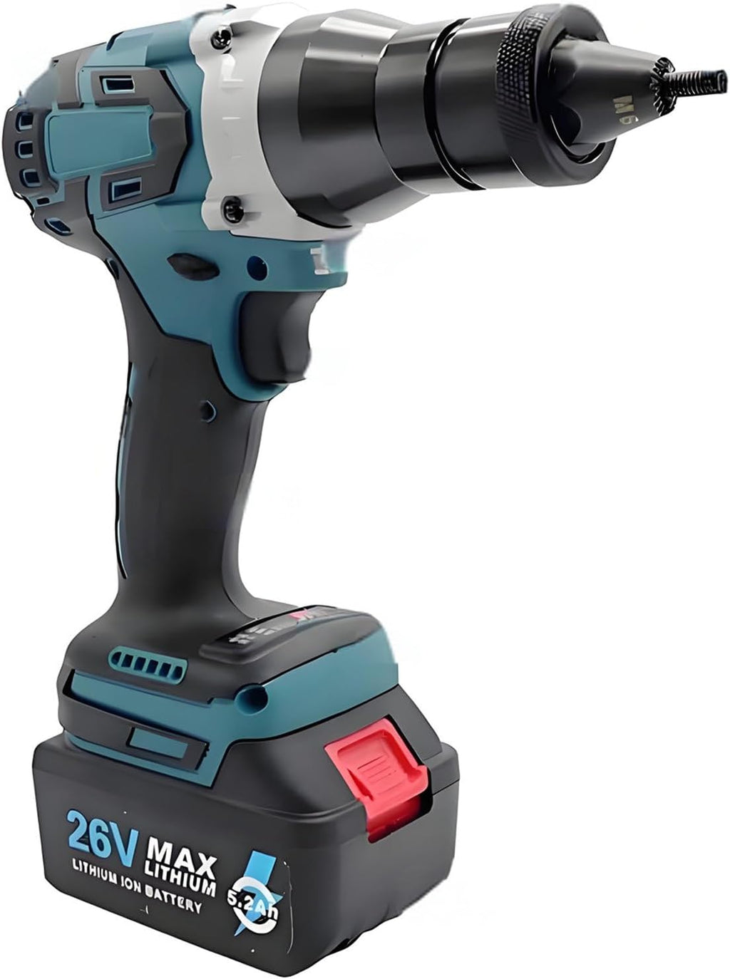 Battery Powered Pop Rivet Nut Gun - 26V Cordless Rivet Tool, Multiple Vents, Smart Display, 3s Auto Riveting for Mechanics, Metal Workers & Decoration Projects Completeset