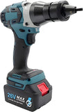 Battery Powered Pop Rivet Nut Gun - 26V Cordless Rivet Tool, Multiple Vents, Smart Display, 3s Auto Riveting for Mechanics, Metal Workers & Decoration Projects Completeset