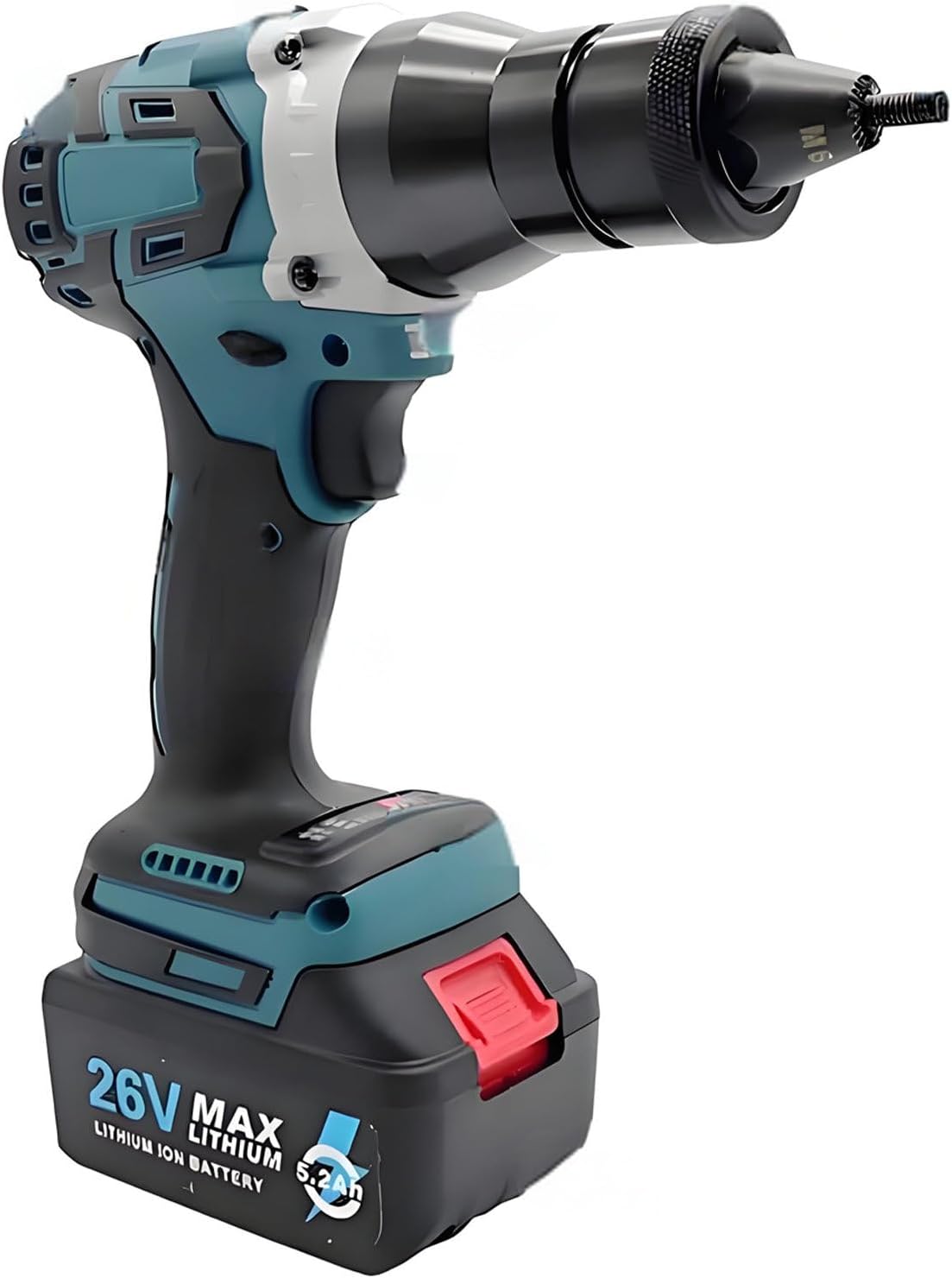 Battery Powered Pop Rivet Nut Gun - 26V Cordless Rivet Tool, Multiple Vents, Smart Display, 3s Auto Riveting for Mechanics, Metal Workers & Decoration Projects Completeset