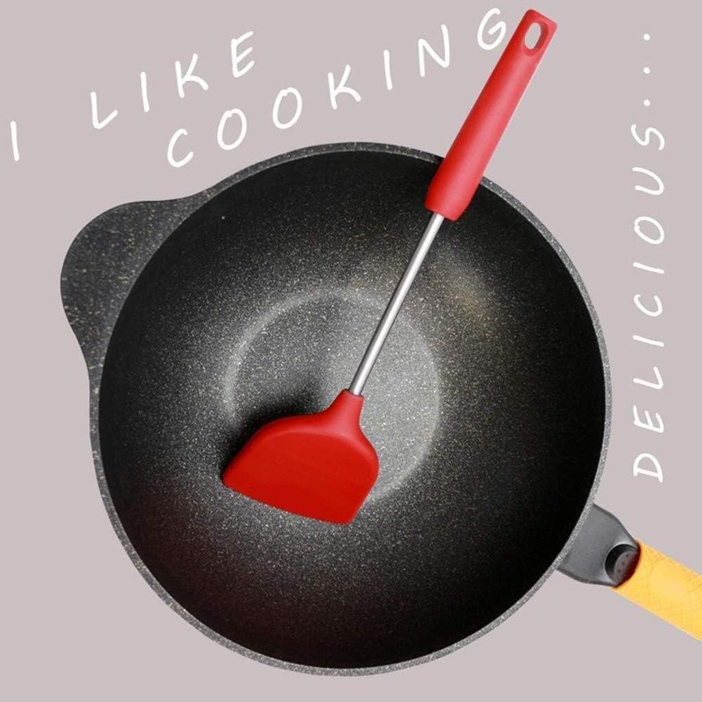 Kitchen Spatula Heat Resistant Silicone and Stainless Steel - Slotted Spatula Rubber Grip Flexible Silicone Spatula(white-Dinosaur Doodle4)