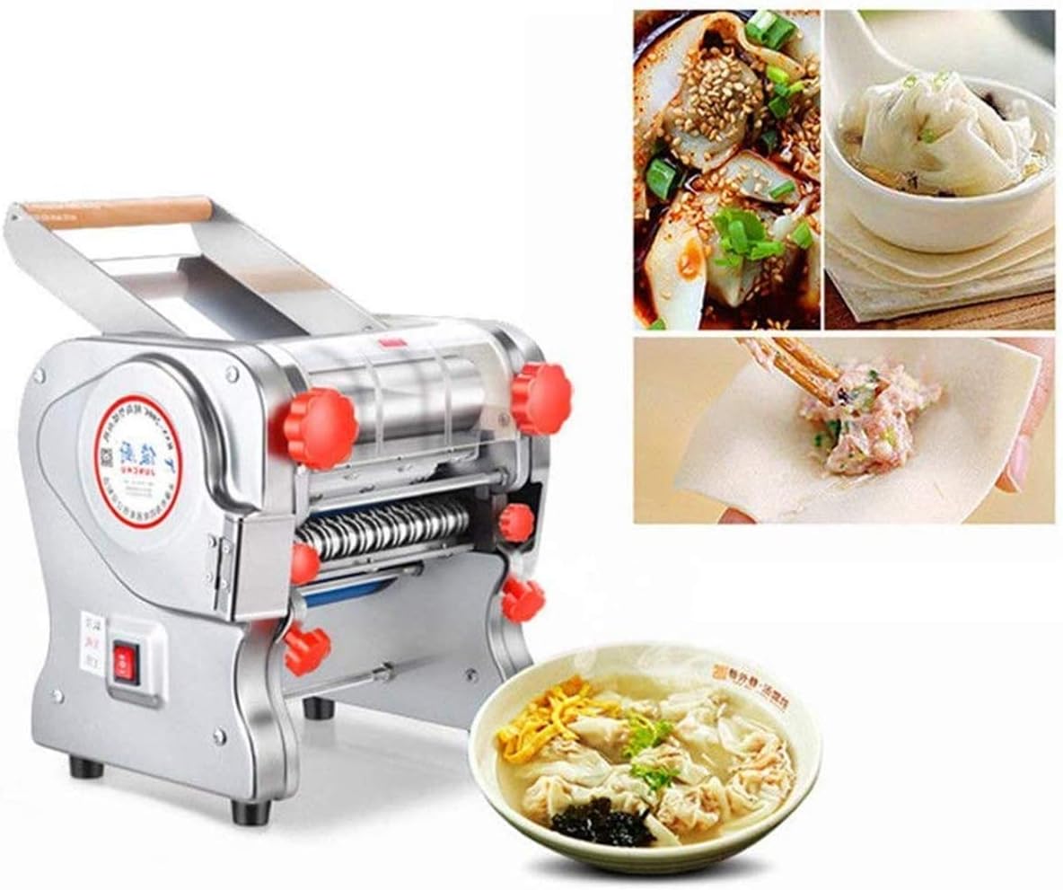 110V 550W Stainless Steel Electric Noodle Making Pasta Maker, Commercial Dough Roller Noodle Cutting Machine(Noodle Width 24CM, Knife Length 24CM, Cutter 3mm/9mm)